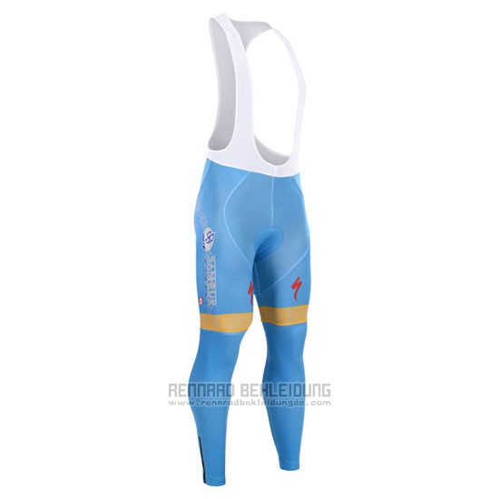 2015 Fahrradbekleidung Astana Hellblau Trikot Langarm und Tragerhose - zum Schließen ins Bild klicken